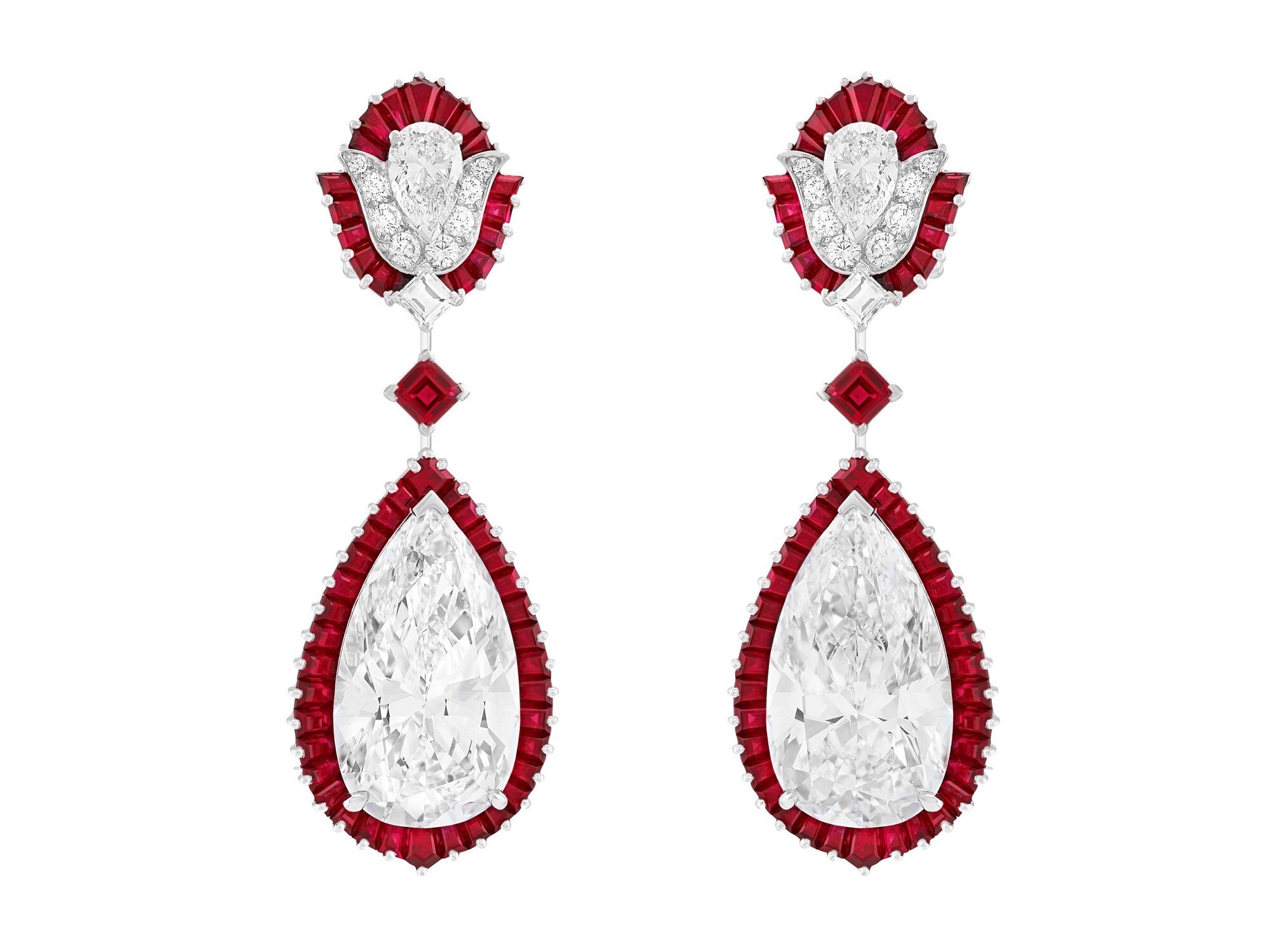 Van Cleef & Arpels Duo de Diamants earrings with rubies and diamonds