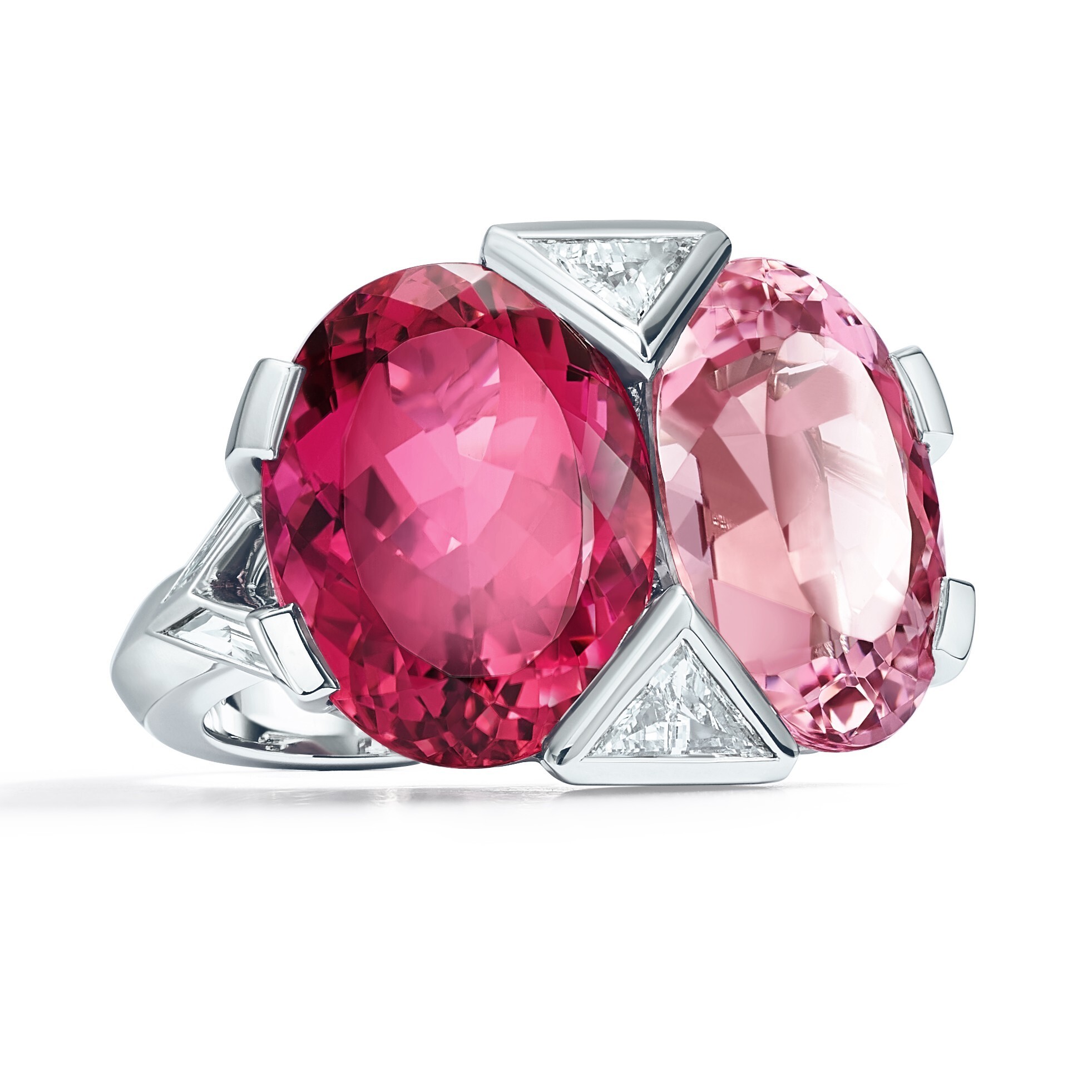 Tiffany Color Theory double main stone ring details