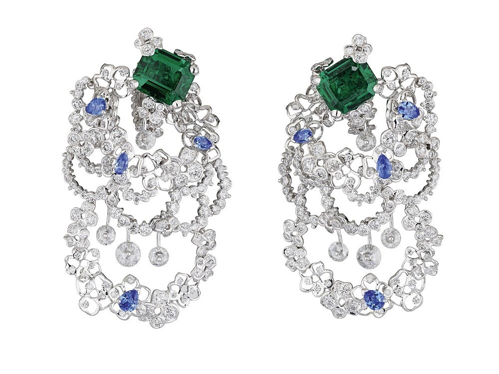 Dior Dentelle Velours Emeraude Earrings