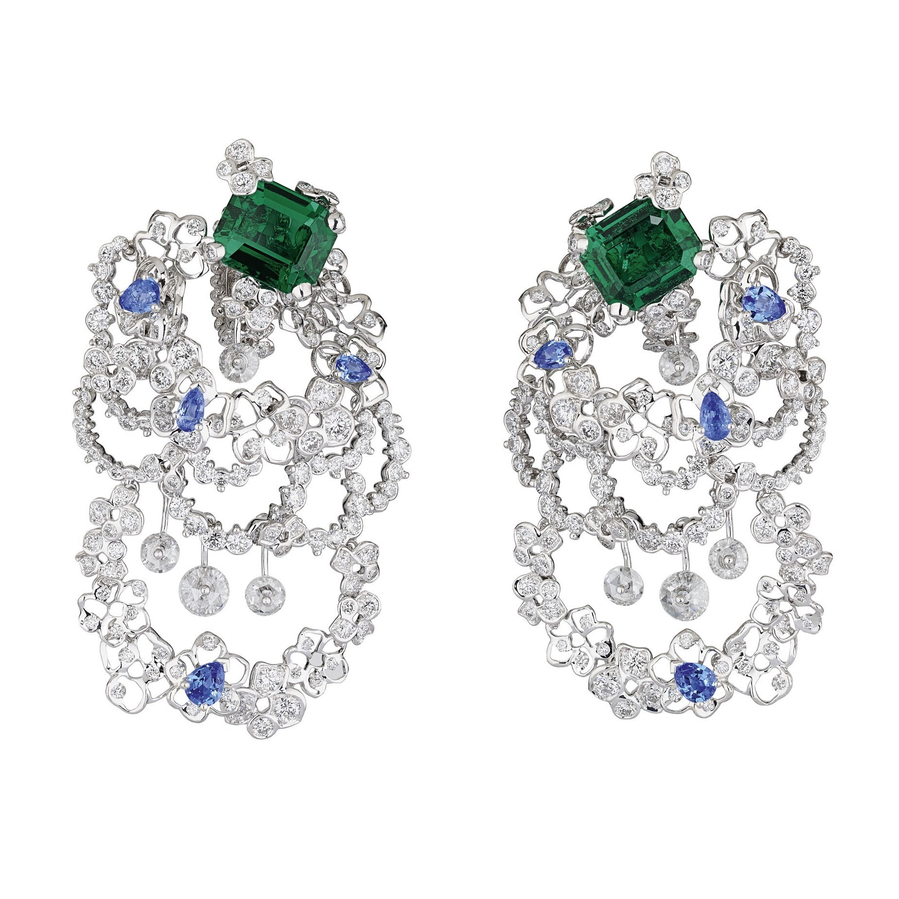 Dior Dentelle Velours Emeraude Earrings