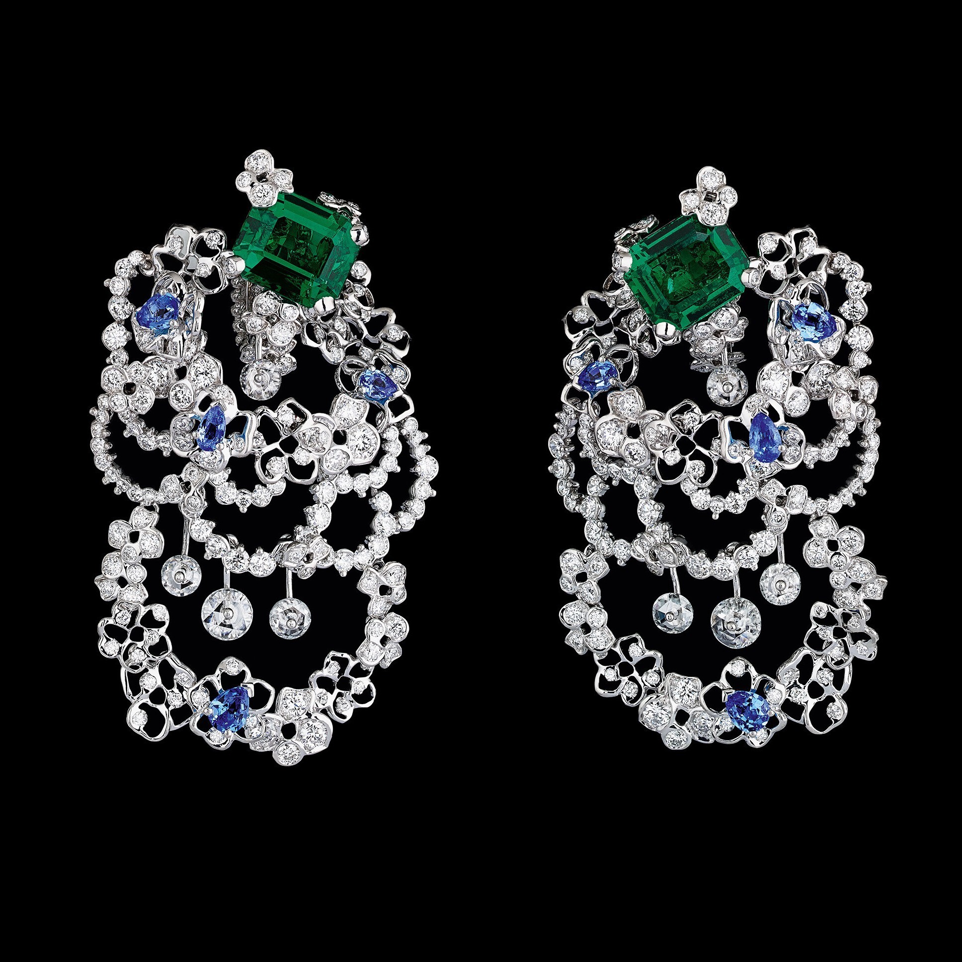 Dior Dentelle Velours Emeraude Earrings