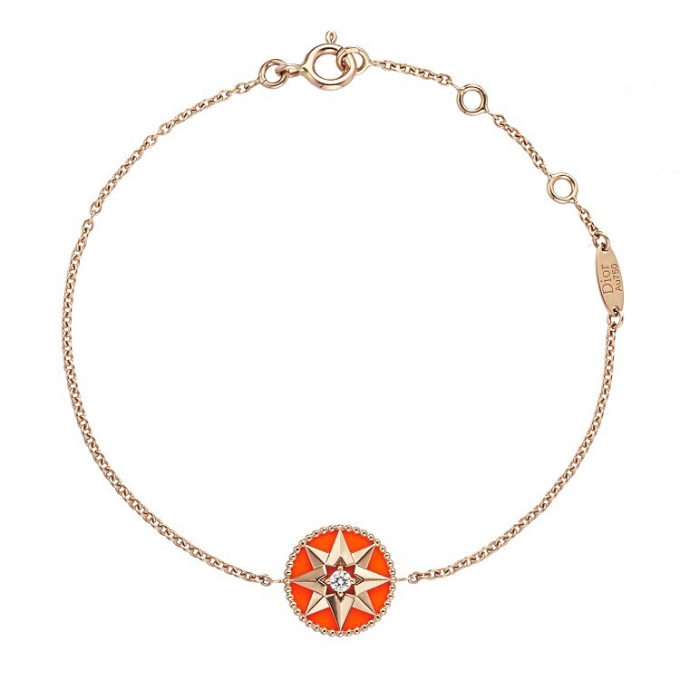Detailed view of a Dior Rose des Vents bracelet, highlighting intricate design elements