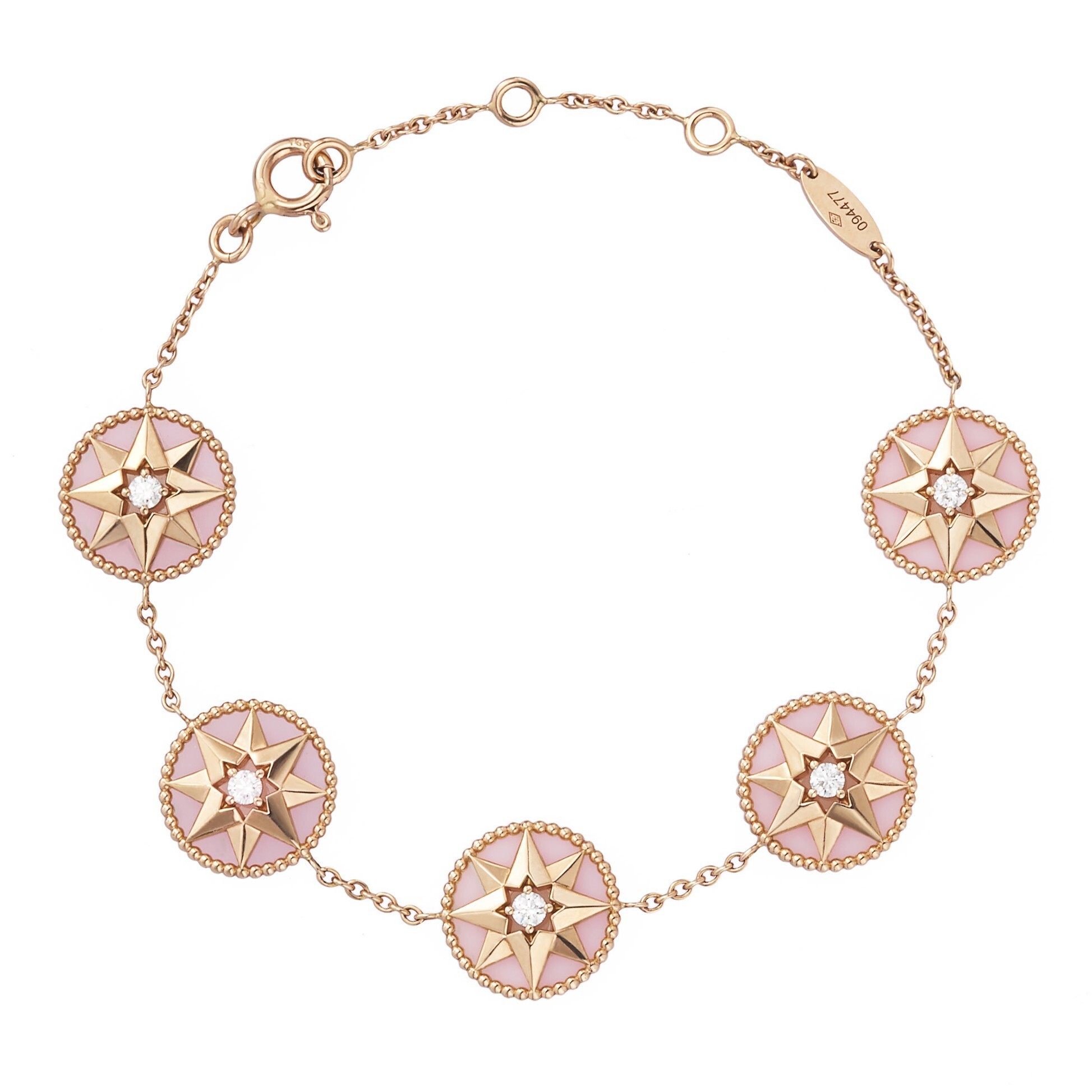 Collection of Dior Rose des Vents bracelets showcasing various gemstone and metal combinations