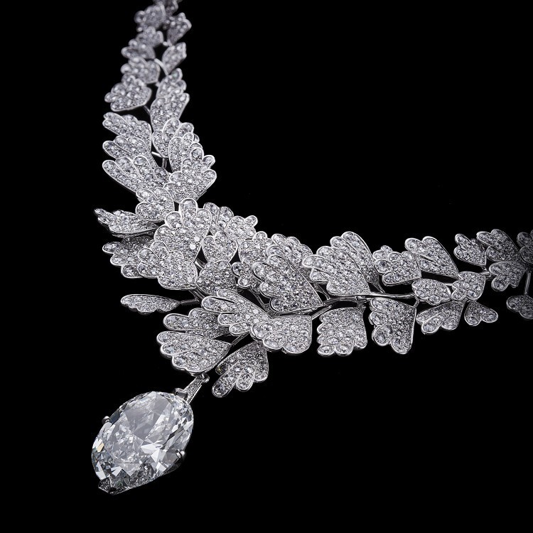 The Cartier Adiante diamond necklace showcasing its intricate design