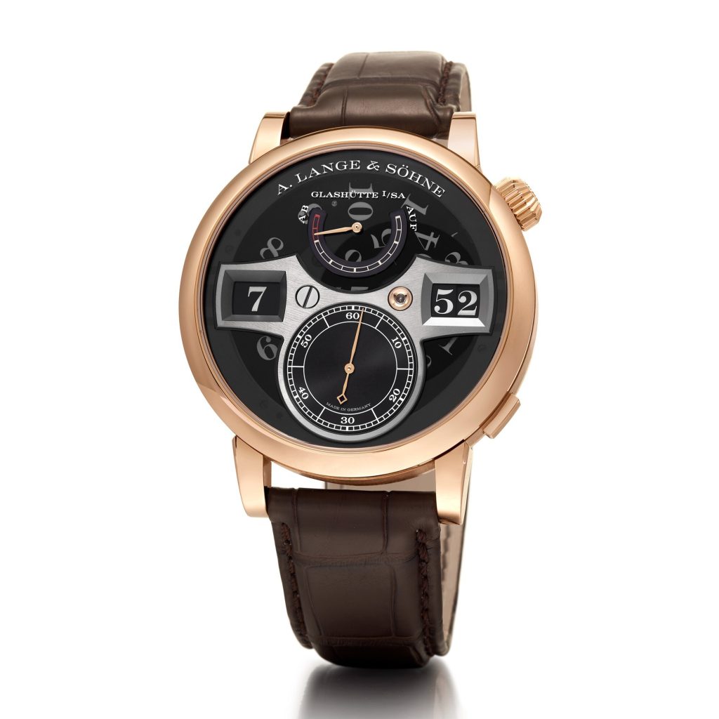 A. Lange & Söhne Zeitwerk Honeygold Lumen digital jumping hour watch