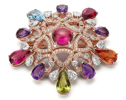 BVLGARI Barocko colored gemstone brooch