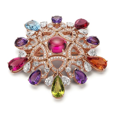 BVLGARI Barocko colored gemstone brooch