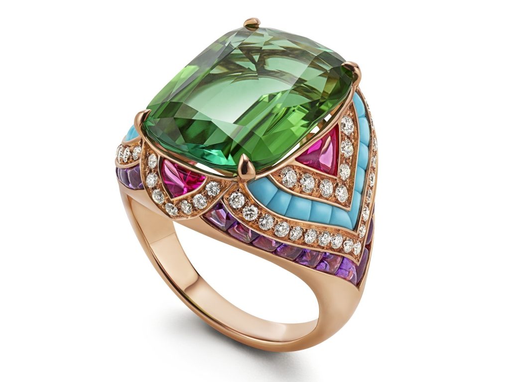 BVLGARI Barocko green tourmaline ring