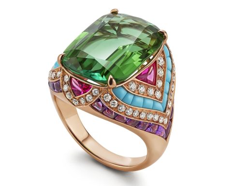 BVLGARI Barocko green tourmaline ring