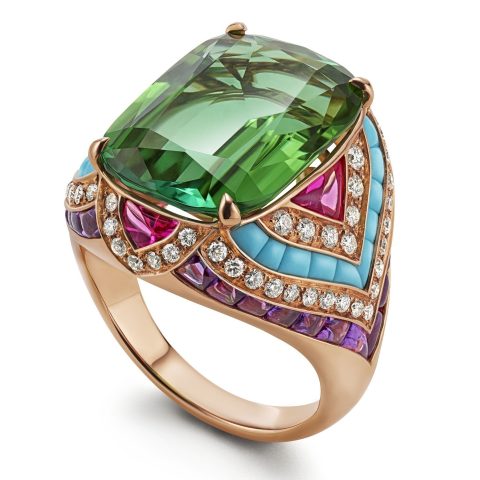 BVLGARI Barocko green tourmaline ring