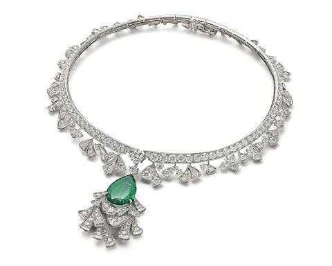 BVLGARI Precious Feathers emerald necklace