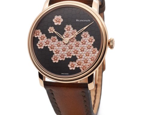 Blancpain Villeret Métiers d'Art cherry blossom enamel dial watch