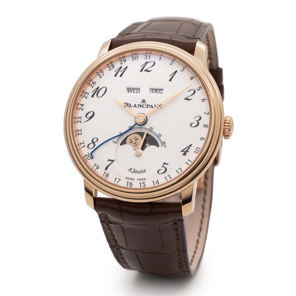 Blancpain Villeret Monophasé Complete Calendar 8 Jours 6639 Enamel Dial Moon Phase Annual Calendar Eight-Day Dynamic Reserve Watch