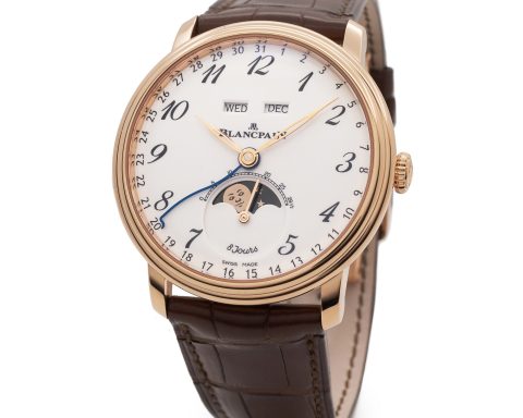 Blancpain Villeret Monophasé Complete Calendar 8 Jours 6639 Enamel Dial Moon Phase Annual Calendar Eight-Day Dynamic Reserve Watch