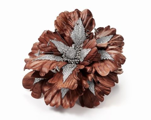 Boucheron Bois Diamant rosewood brooch
