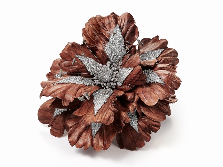 Boucheron Bois Diamant rosewood brooch