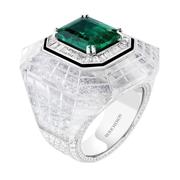 Boucheron Chevaliere Émeraude emerald ring