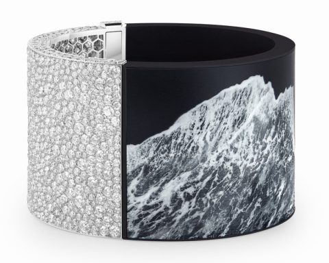 Boucheron Eau Forte etching white gold diamond bracelet