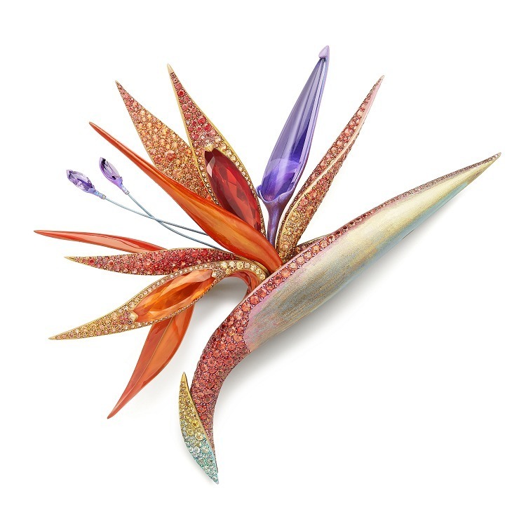 Boucheron Fleur de Paradis Bird of Paradise hair accessories