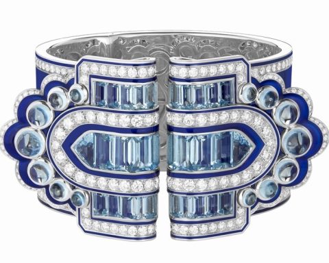 Boucheron Hypnotic Blue double loop bracelet and brooch