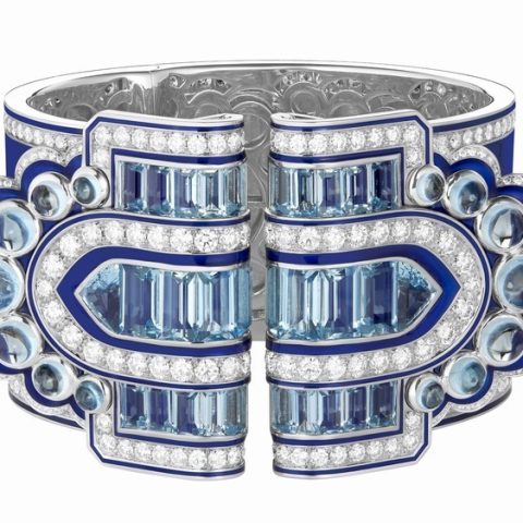 Boucheron Hypnotic Blue double loop bracelet and brooch
