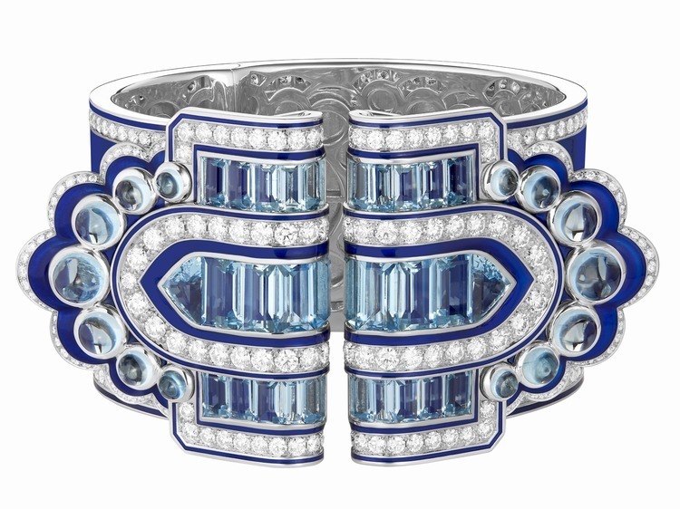 Boucheron Hypnotic Blue double loop bracelet and brooch