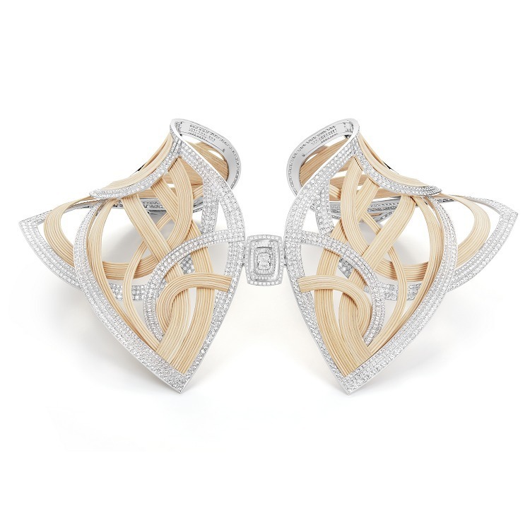 Boucheron Rotin Diamant natural rattan necklace