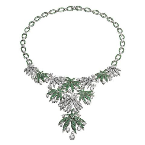 Bulgari Wild Pop plant leaf necklace