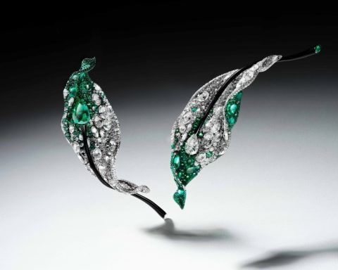 CINDY CHAO Art Jewelry 20th Anniversary Series Four Seasons Long Leaf Brooch