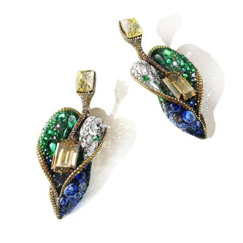 CINDY CHAO Art Jewelry The Picasso Dream Yellow Diamond Earrings