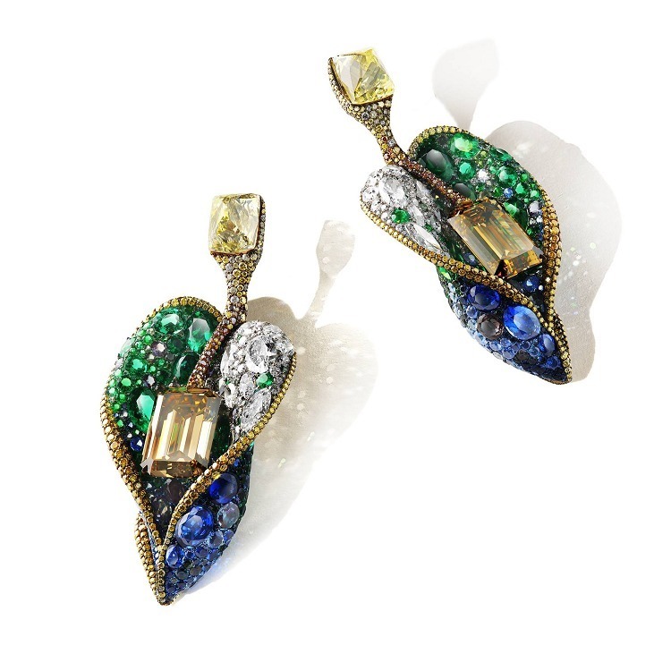 CINDY CHAO Art Jewelry The Picasso Dream Yellow Diamond Earrings