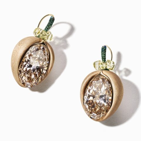 CINDY CHAO The Art Jewel Black Label Golden Fruit Whispering Earrings