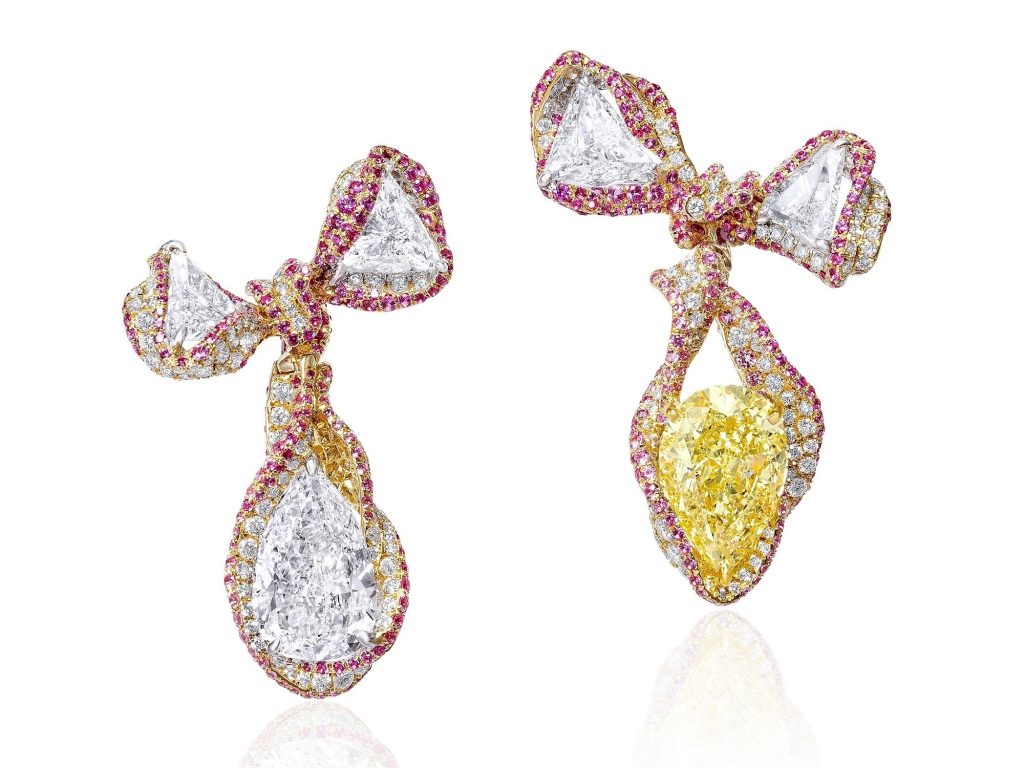CINDY CHAO The Art Jewel White Label Ribbon Bow Earrings
