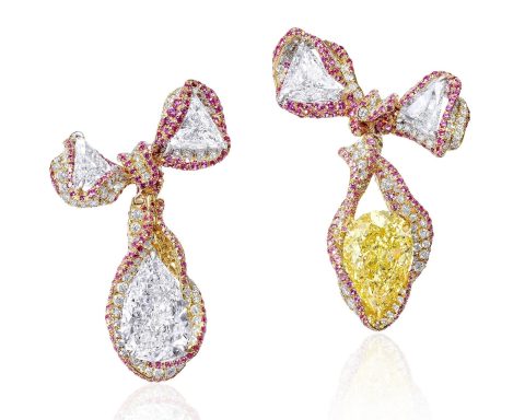 CINDY CHAO The Art Jewel White Label Ribbon Bow Earrings