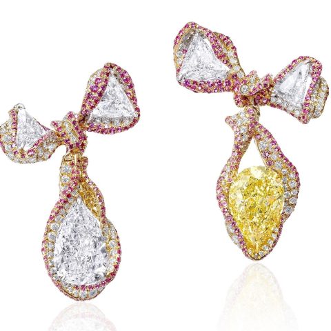 CINDY CHAO The Art Jewel White Label Ribbon Bow Earrings