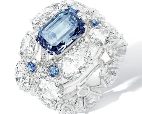 CINDY CHAO The Art Jewel architecturally inspired blue diamond ring