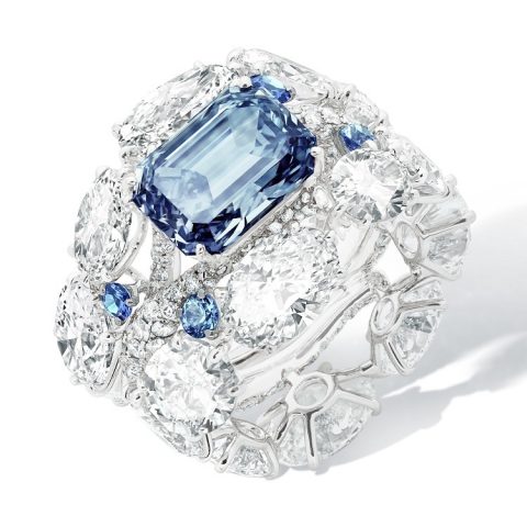 CINDY CHAO The Art Jewel architecturally inspired blue diamond ring