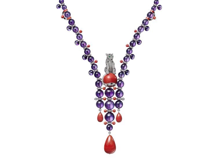 Cartier Cartier Panthère Orbitale cheetah coral necklace