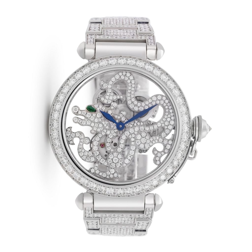 Cartier Pasha de Cartier dragon-shaped decorative skeleton watch