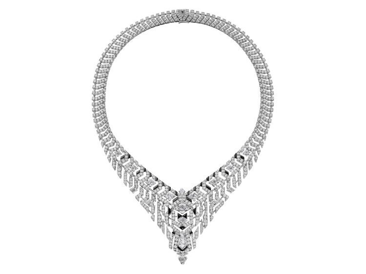 Cartier Tsagaan diamond snow leopard necklace
