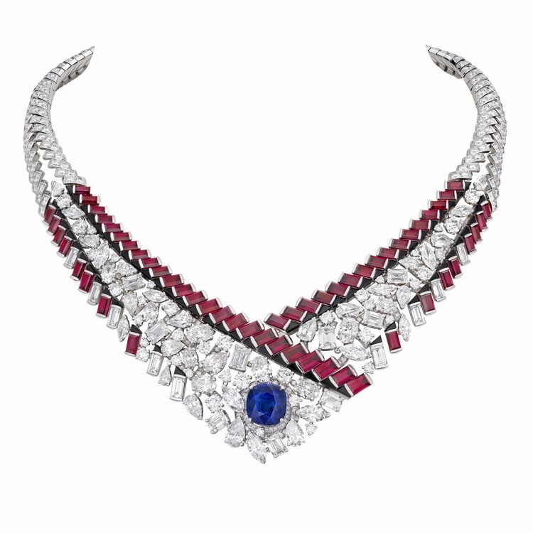 Chanel Chanel Graphic Line Sapphire Necklace