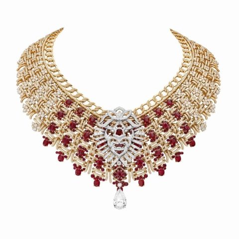 Chanel Chanel Tweed Royal diamond and ruby ​​necklace