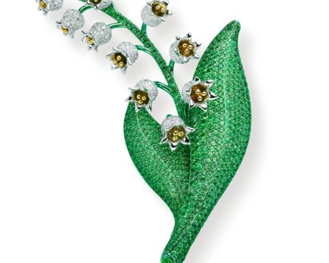 Chopard Red Carpet titanium lily of the valley brooch
