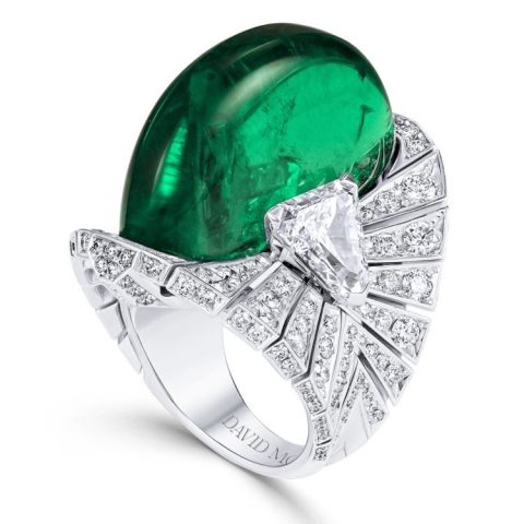 David Morris Manta emerald ring