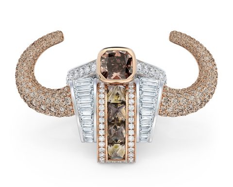 De Beers De Beers Stability colored diamond rough stone jewelry set