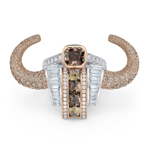 De Beers De Beers Stability colored diamond rough stone jewelry set