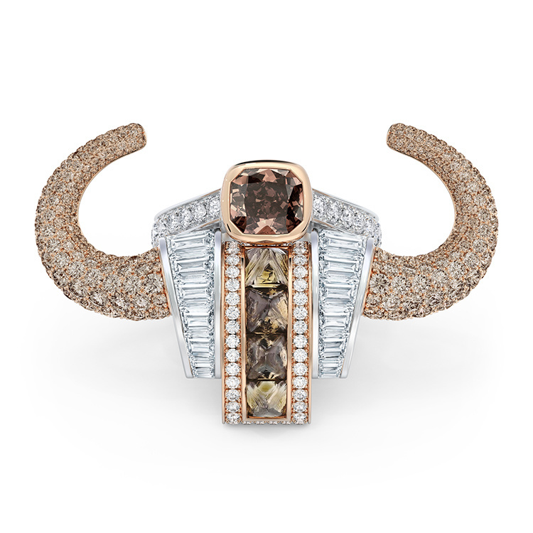 De Beers De Beers Stability colored diamond rough stone jewelry set