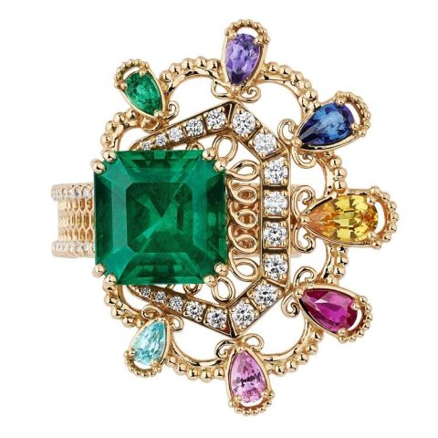 Dior Dentelle Satin Émeraude emerald ring