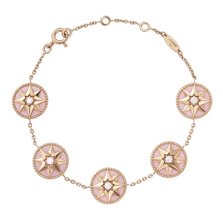 Dior Rose des Vents rose gold bracelet adorned with pink opals and diamonds