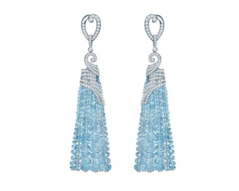 Garrard Wings Embrace Aquamarine Tassel Earrings